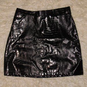 Black Faux Leather Skirt
